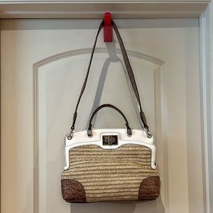 Dana Buchman Brown Croc Tweed Shoulder Purse